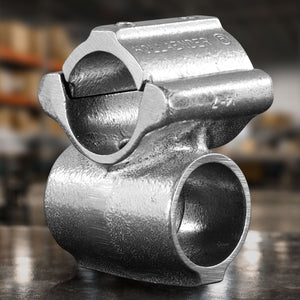 1-1/4 inch speed rail modular offset cross fitting aluminum hollaender #14S split design for grip rigs lighting grids and structural builds
