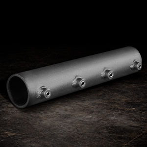 1-1/4 inch steel pipe sleeve connector with four set screws for scaffold, batten and production rigging