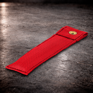 6 inch red marker flag with grommet on industrial surface red fabric marker flag close up stitching detail 6 inch grip marker flag with metal grommet red
red set marker flag on dark warehouse background film production marker flag red with grommet