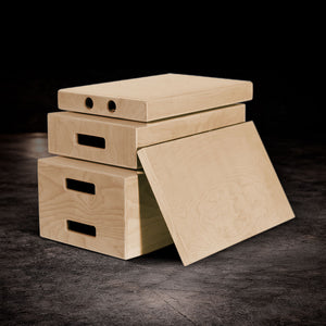 Apple Box Set featuring professional wooden full, half, quarter, and pancake apple boxes for film, television, photography, studio lighting, grip departments, and production support.