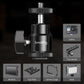 Close-up of 1/4"-20 ball head mount components