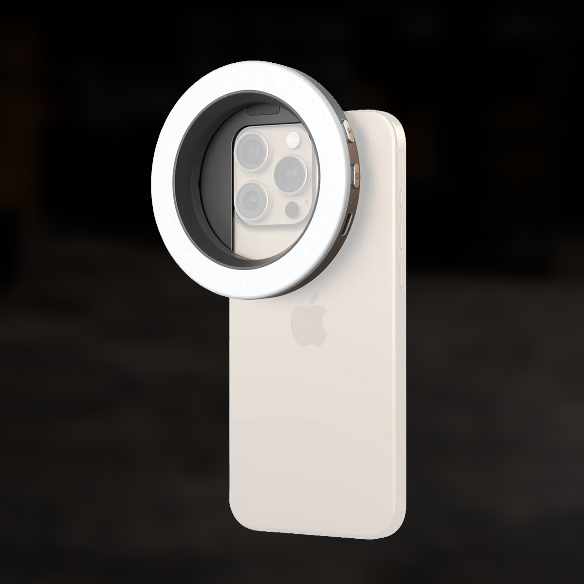 Compact portable bi-color LED ring light with 67mm threaded adapter