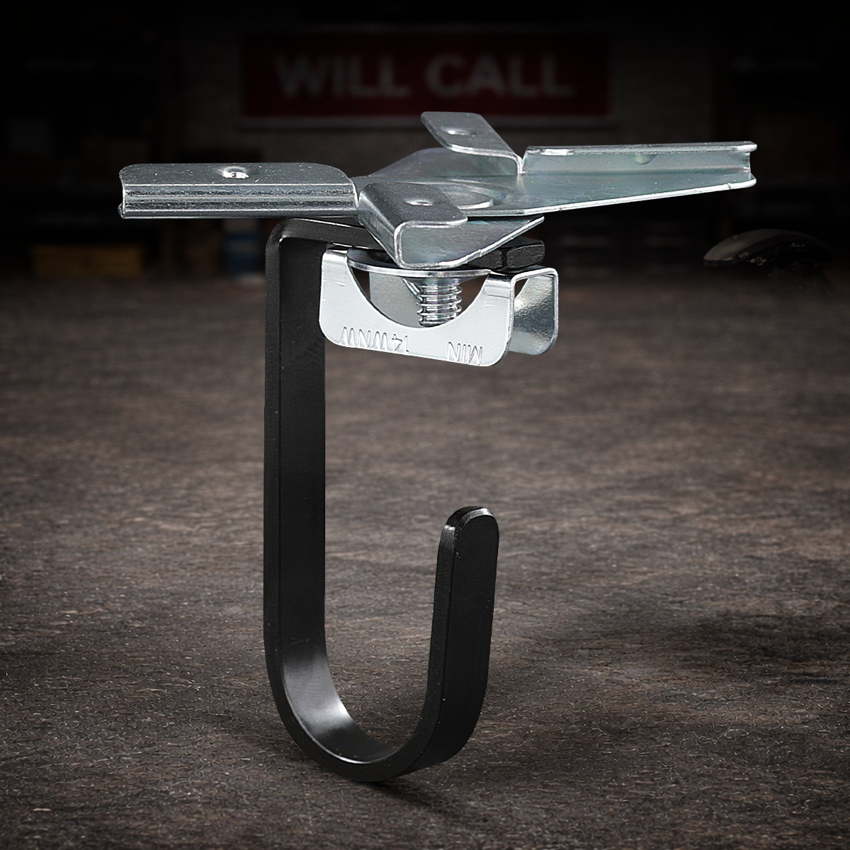 drop ceiling clamp with cable hook for ceiling grid mounting, grip clamp for film lighting rigging and cable support