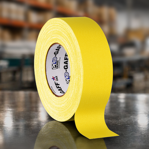 Fluorescent yellow gaffer tape 2 inch roll 50 yards high visibility grip tape for set marking and cable labeling in film production environment