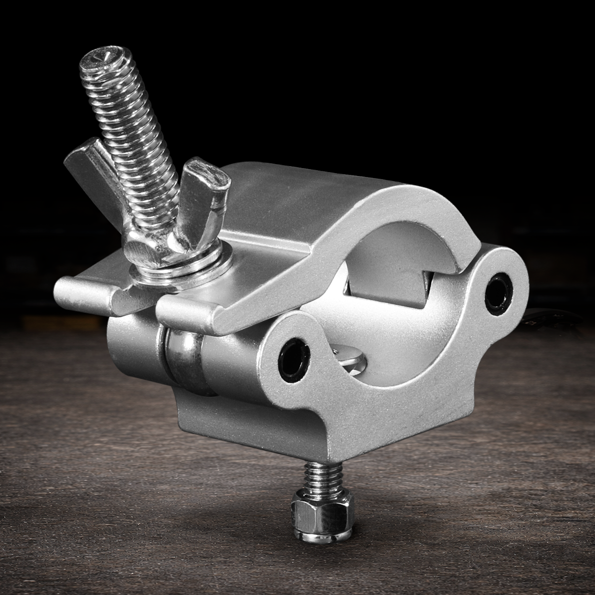 half coupler truss clamp silver for pipe rigging and film production