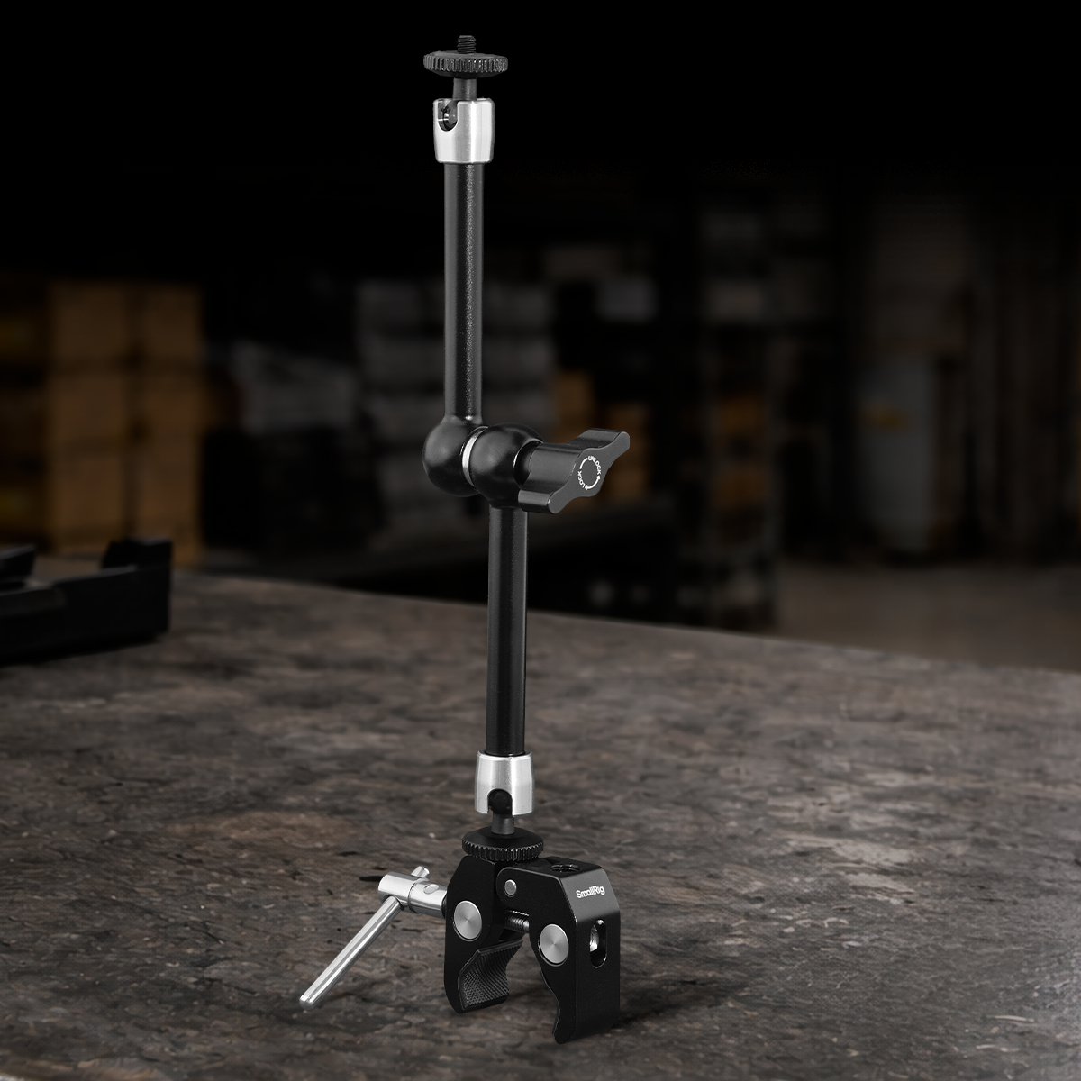 Magic Arm with Super Clamp mounted for professional camera, monitor, LED light, and filmmaking rig applications