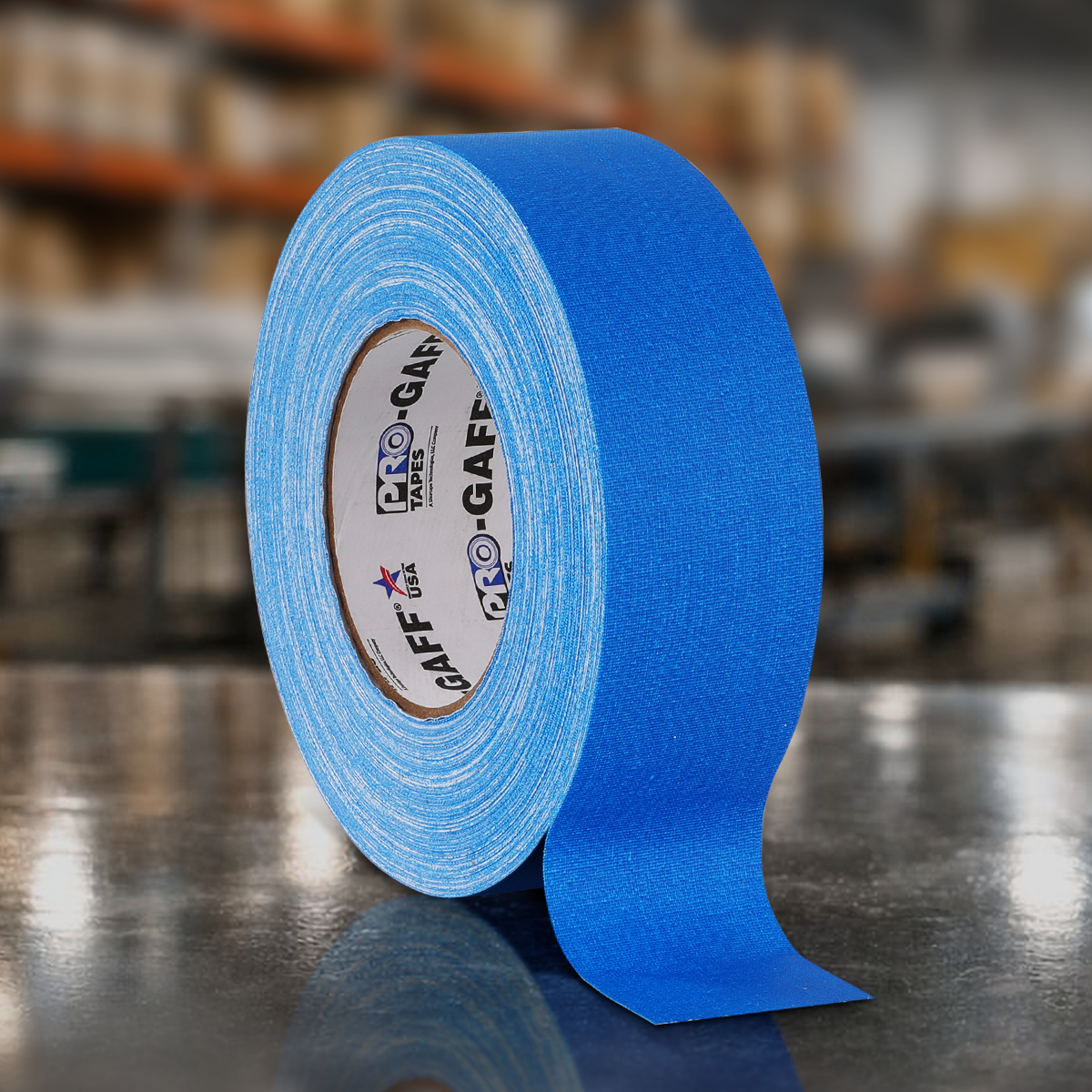 neon blue gaffer tape roll 2 inch by 55 yards professional cloth grip tape for marking cable identification and film stage production use