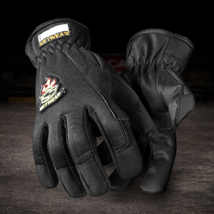 SetWear EZ-Fit Work Gloves with synthetic leather palm and padded grip for film production, grip work, photography, construction, and industrial applications.