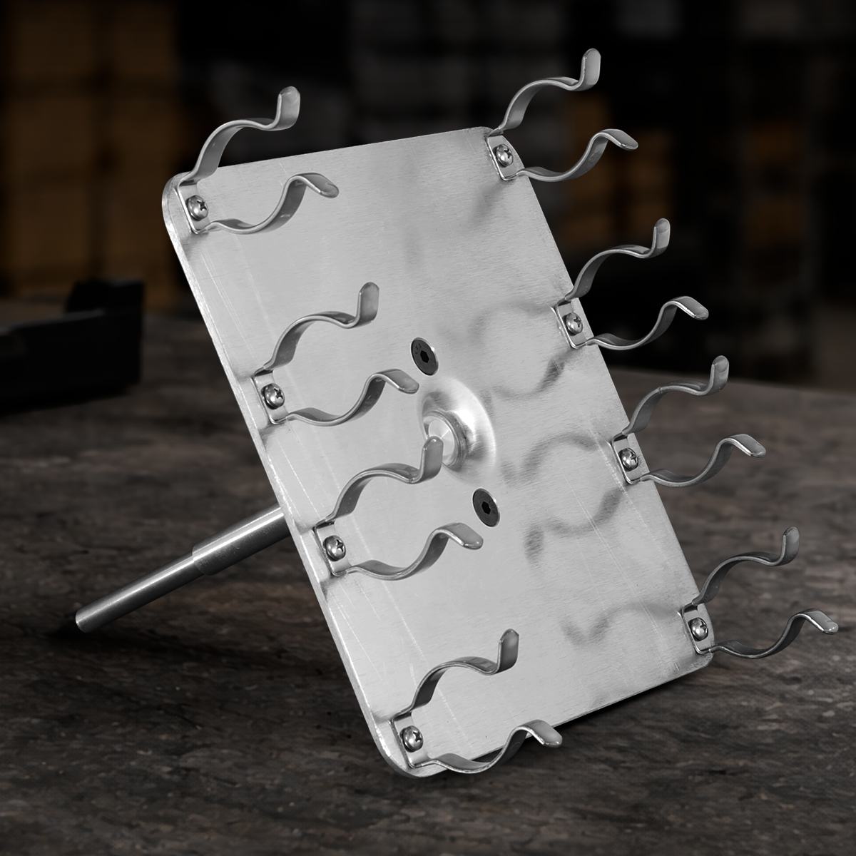 T12 quad lamp holder with rubber clips for professional film, broadcast, and studio tube lighting setups
