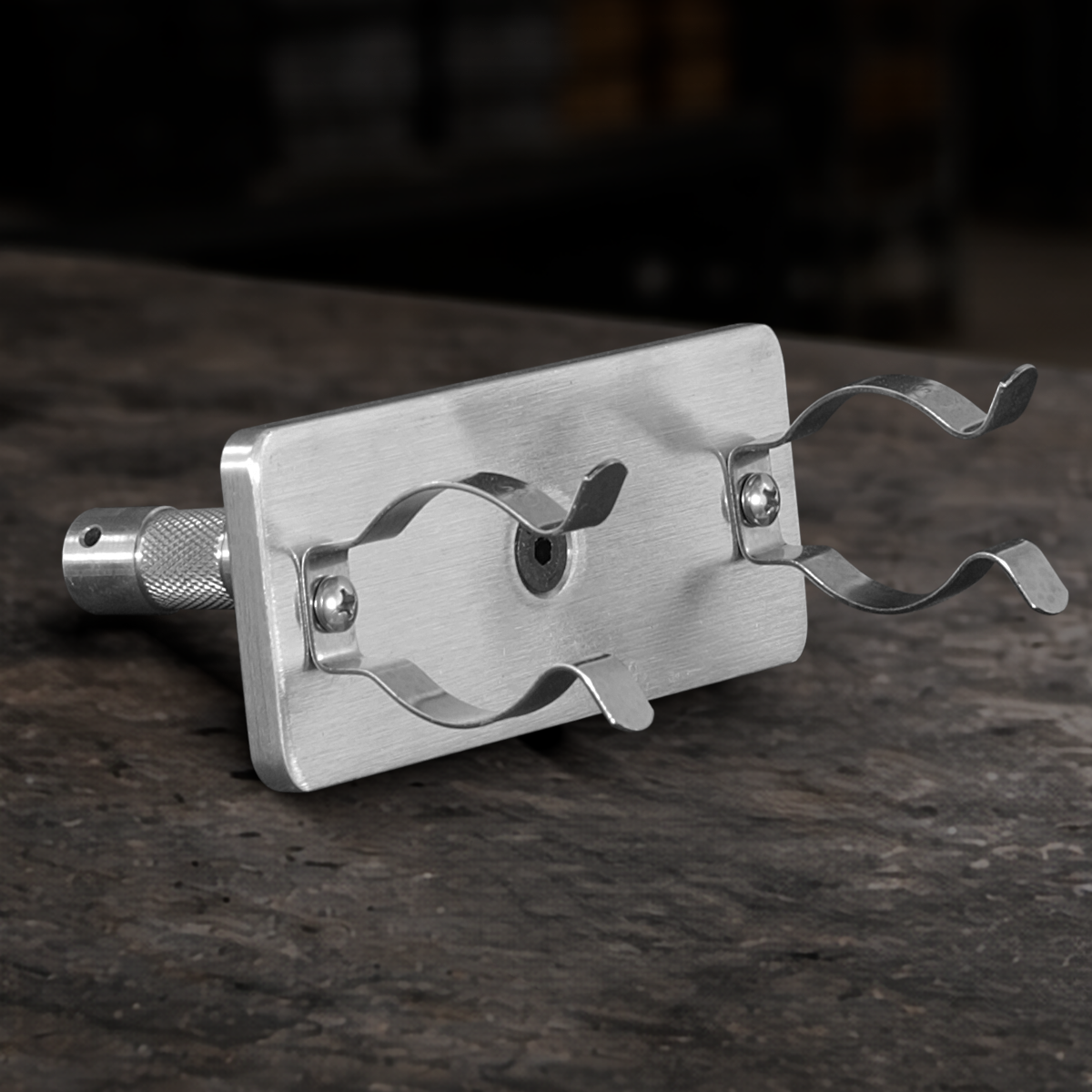 T12 single lamp holder with 5/8 inch baby pin for professional film and studio lighting setups