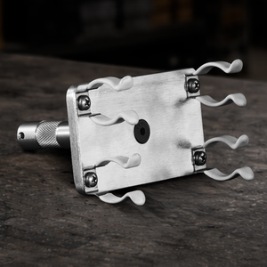T8 dual lamp holder with rubber clips and 5/8 inch baby pin for professional production lighting setups