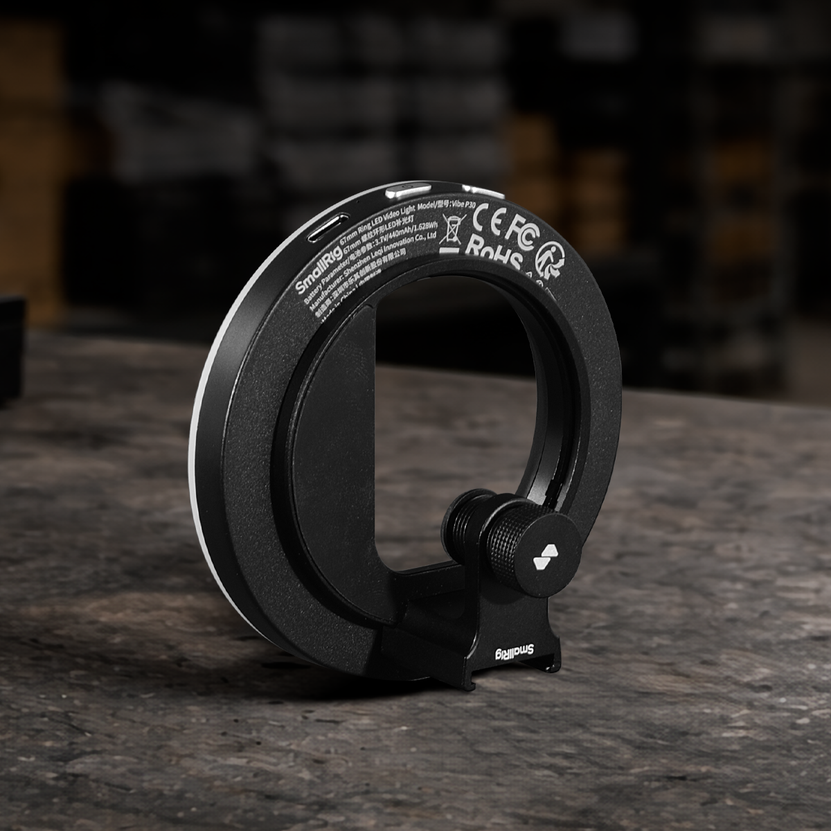 Vibe P30 67mm bi-color LED ring video light for smartphones, cameras, livestreaming, photography, vlogging, and content creation.