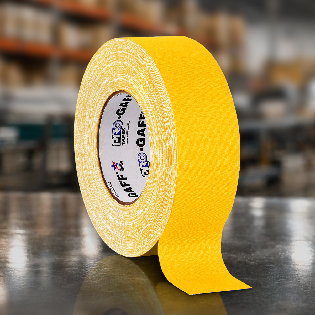 yellow gaffer tape roll 2 inch by 55 yards professional cloth grip tape for marking cable identification and film stage production use