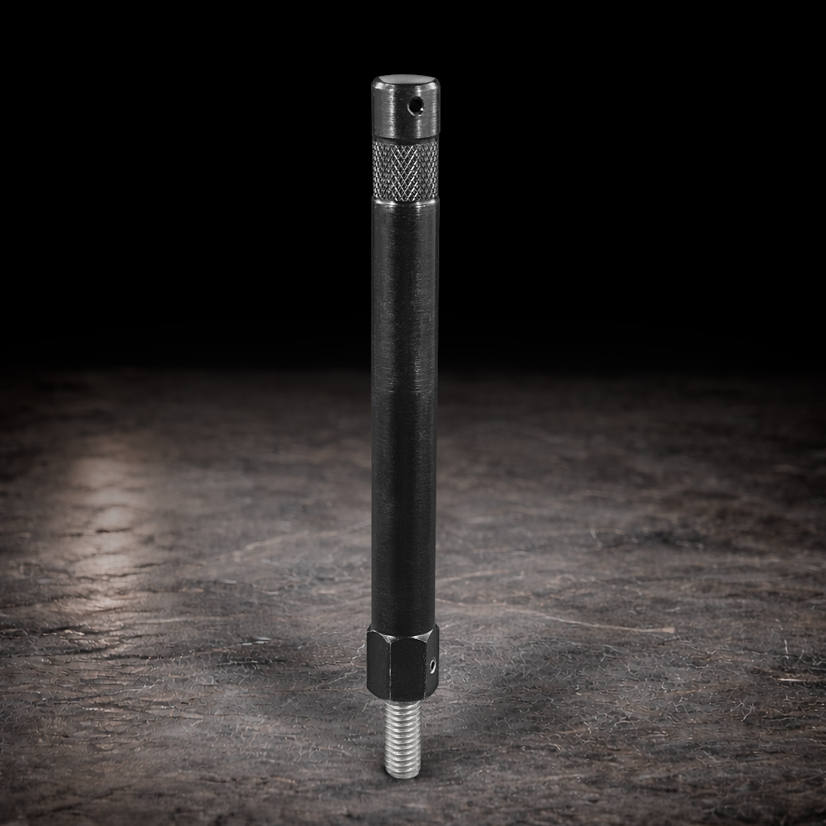black steel 6 inch baby pin with 3/8-16 male thread for camera rigging lighting mounts and grip equipment