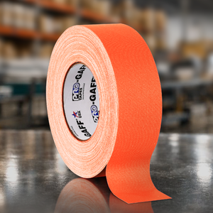fluorescent orange gaffer tape roll 2 inch by 50 yards professional cloth grip tape for safety marking cable identification and film stage production use