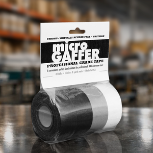 microgaffer tape 4 pack black gray white rolls for cable labeling and on set organization film grip tape