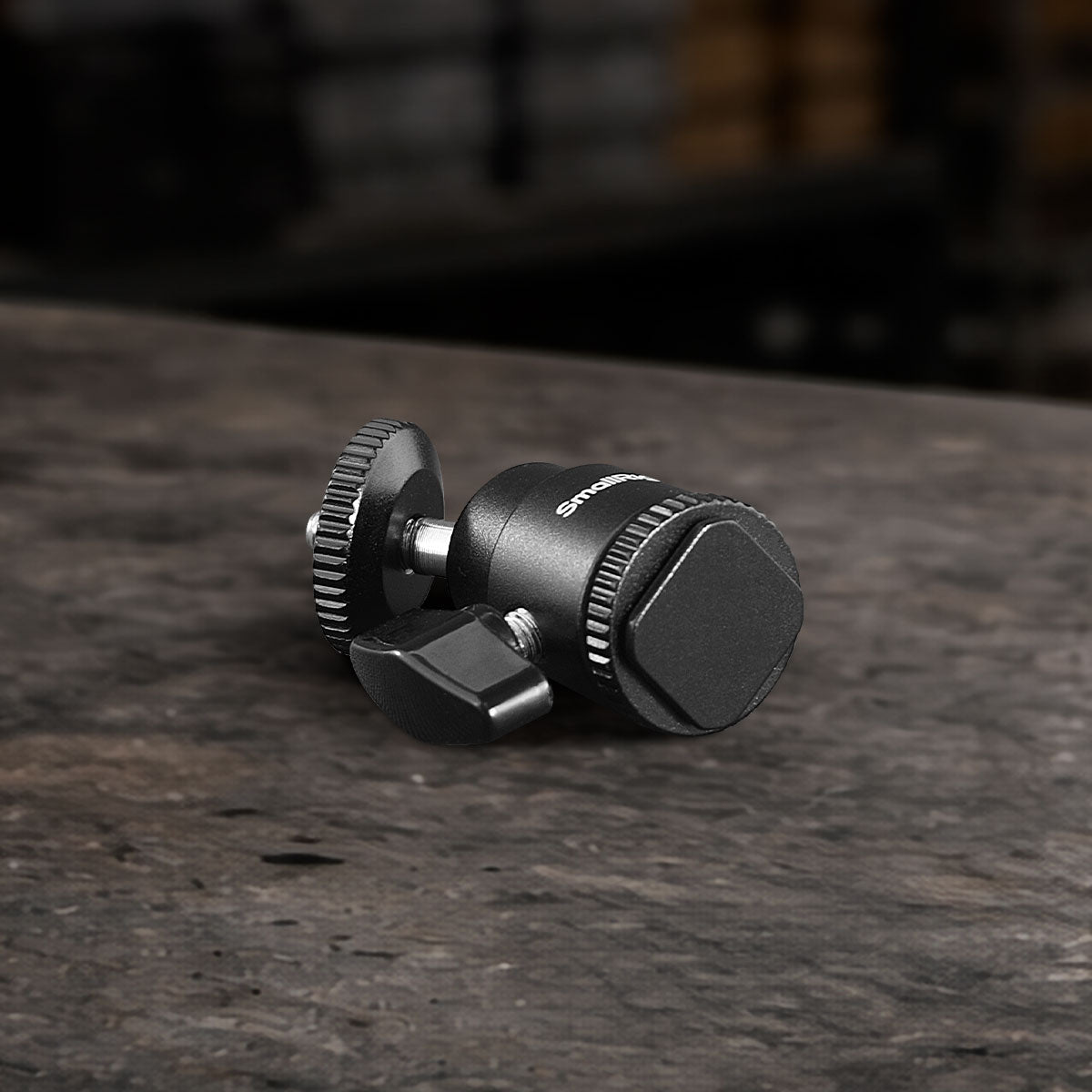 Ball head 1/4-inch camera hot shoe mounts with additional 1/4"-20 screws for monitors, LED lights, microphones, cameras, and professional camera rigs.